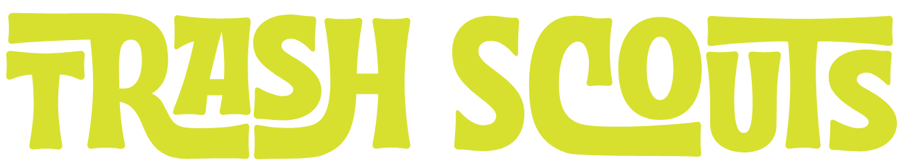 trash scouts logo of troop opossum in a sash