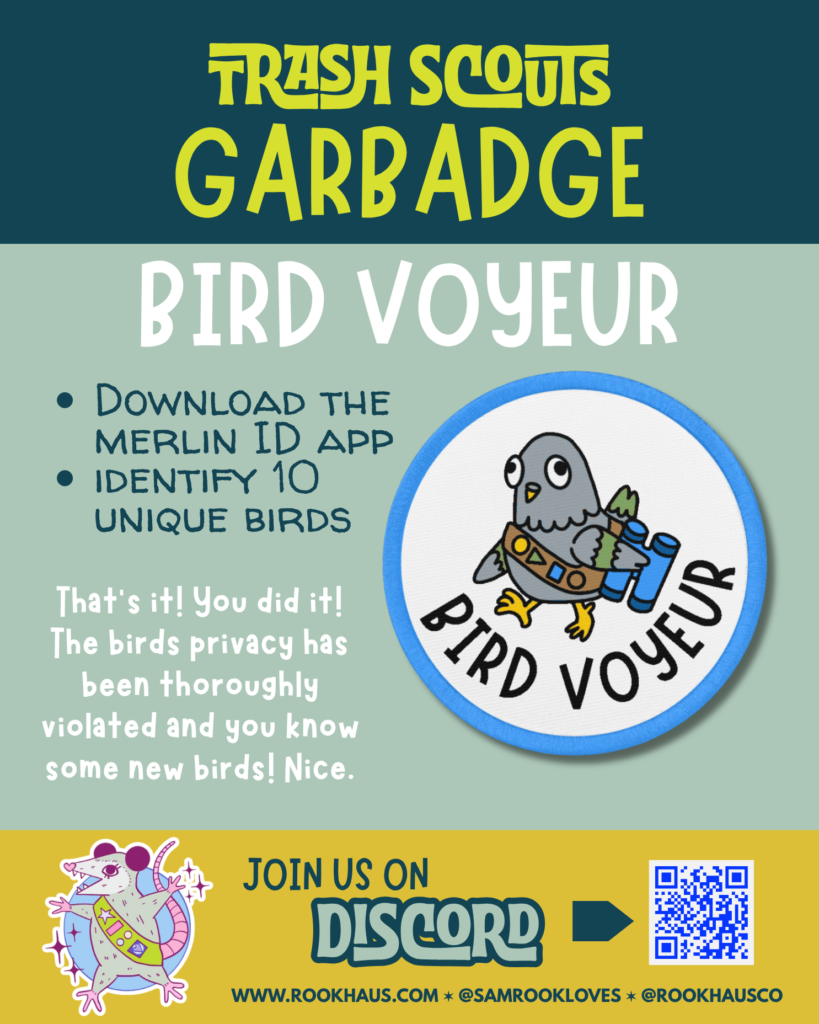 Bird Voyeur - Embroidered Garbadge