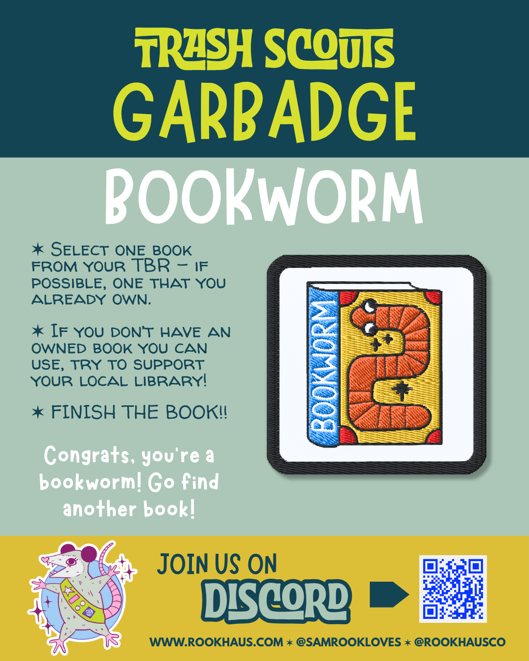 Bookworm - Embroidered Garbadge - Image 2