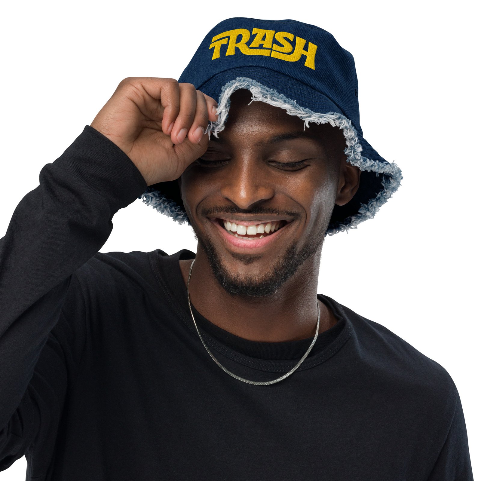 TRASH - Distressed denim bucket hat - Image 7