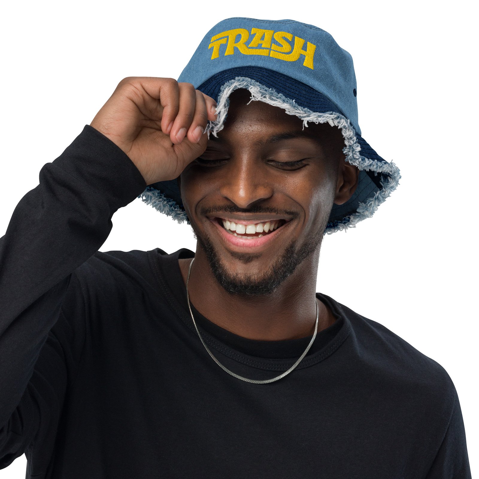 TRASH - Distressed denim bucket hat - Image 8