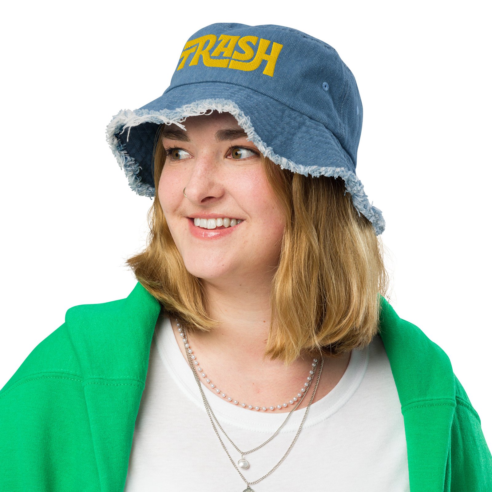 TRASH - Distressed denim bucket hat - Image 12