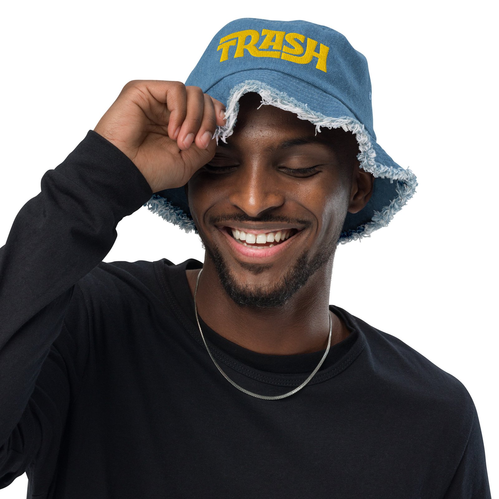 TRASH - Distressed denim bucket hat - Image 9