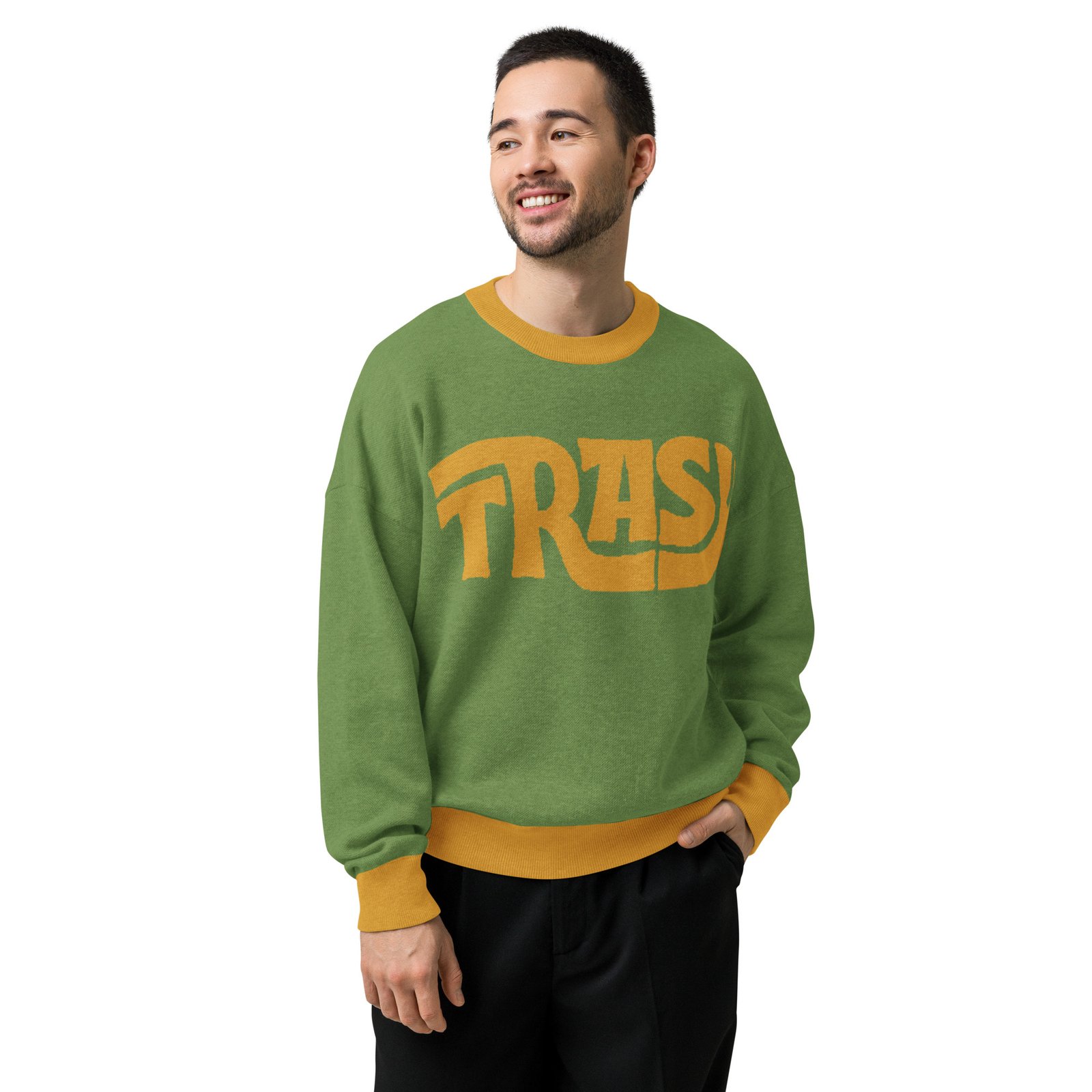 TRASH - fit knitted crew neck sweater - Image 12